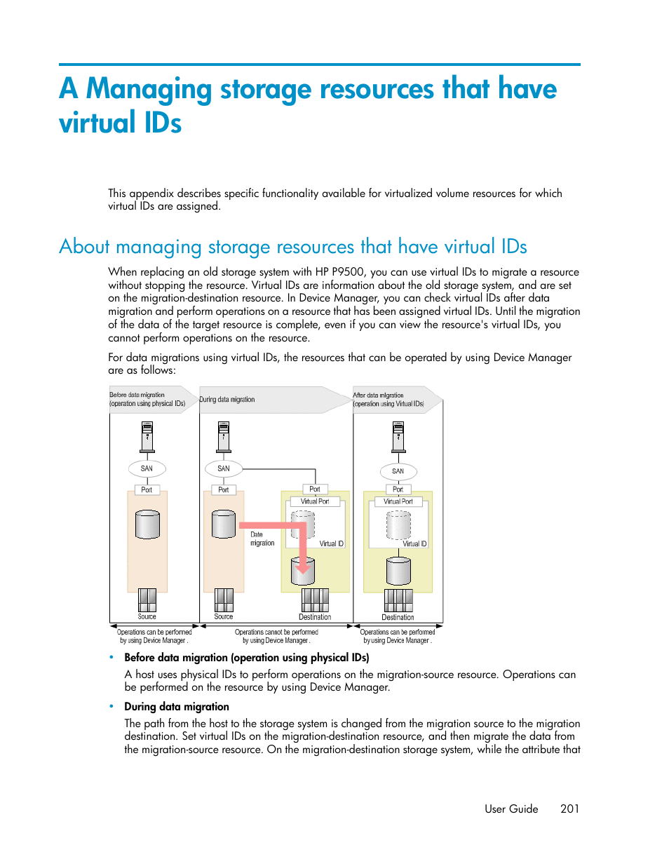 A managing storage resources that have virtual ids | HP XP Array Manager Software User Manual | Page 201 / 238