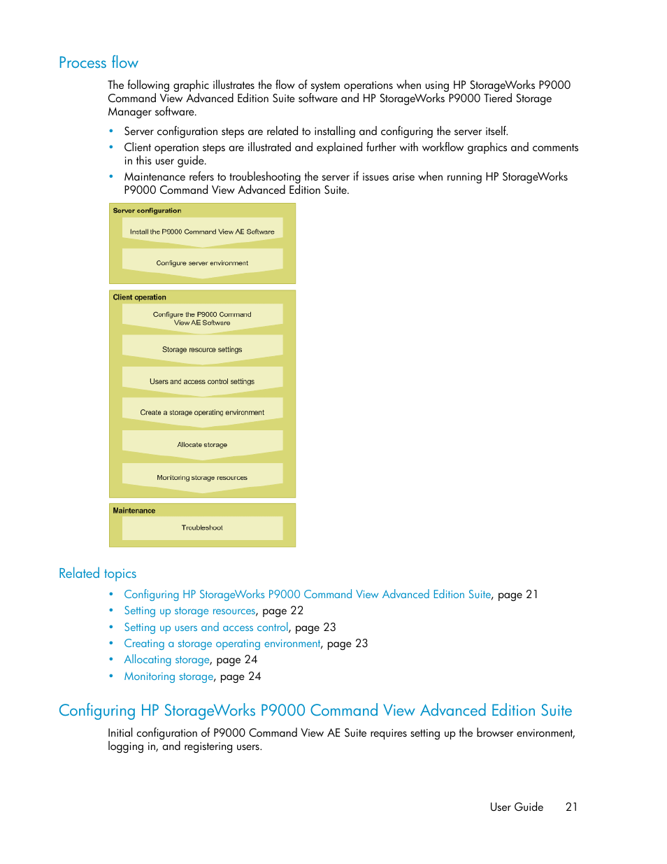 Process flow | HP XP Array Manager Software User Manual | Page 21 / 238
