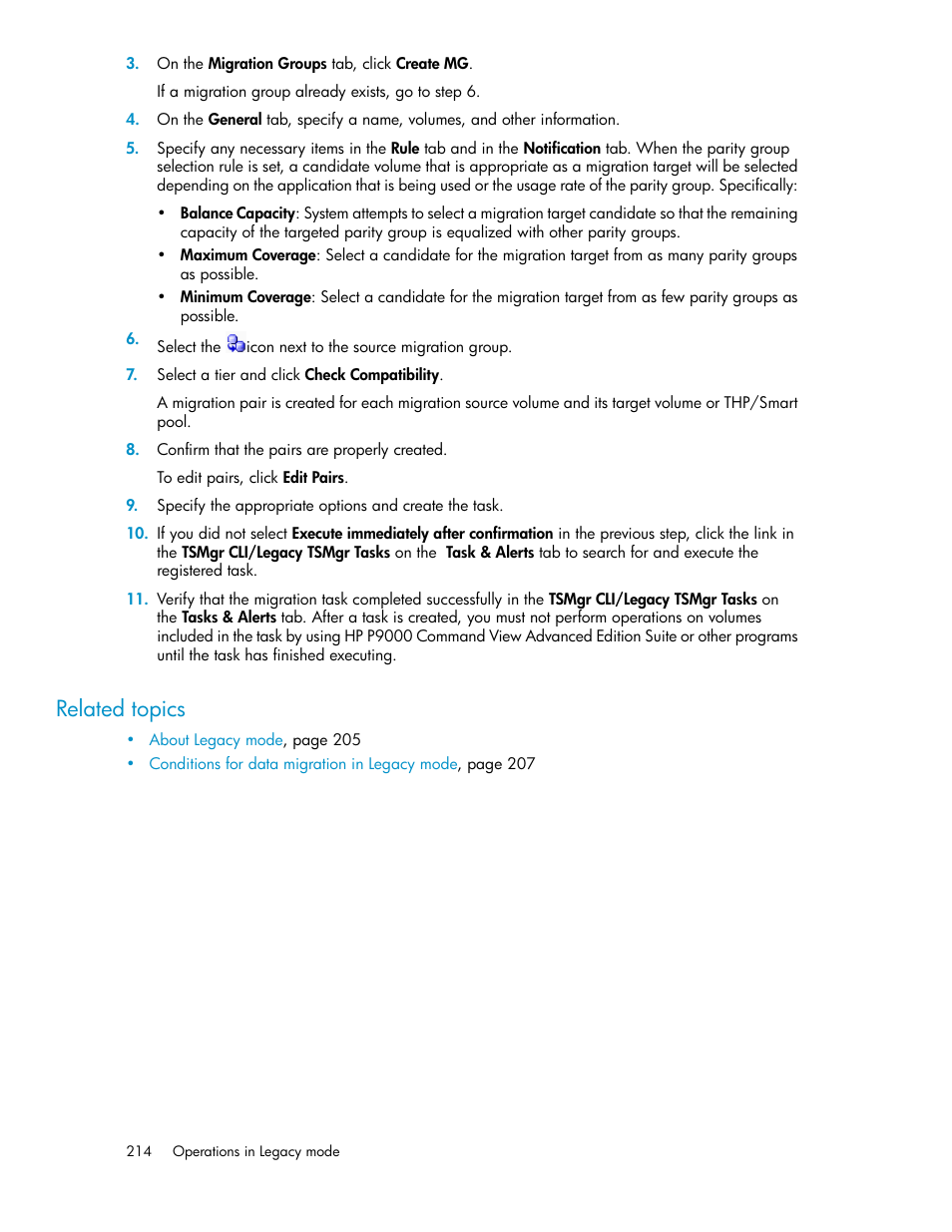 Related topics | HP XP Array Manager Software User Manual | Page 214 / 238