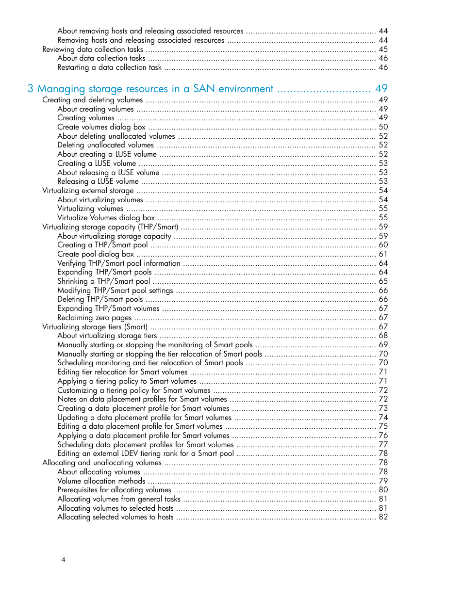 3 managing storage resources in a san environment | HP XP Array Manager Software User Manual | Page 4 / 238