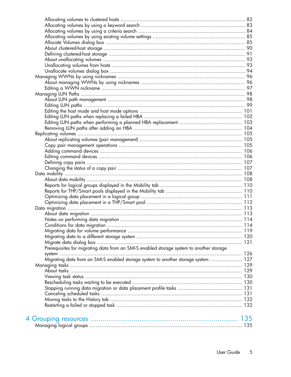 4 grouping resources | HP XP Array Manager Software User Manual | Page 5 / 238