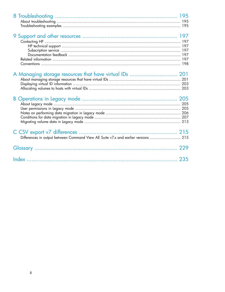 HP XP Array Manager Software User Manual | Page 8 / 238