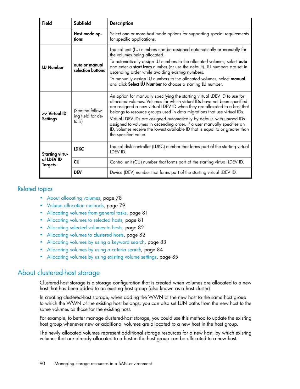 About clustered-host storage | HP XP Array Manager Software User Manual | Page 90 / 238