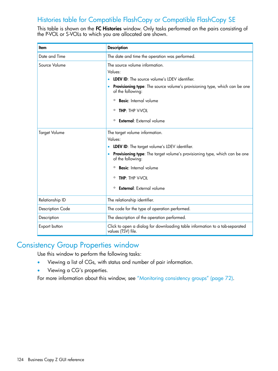 Consistency group properties window | HP XP Racks User Manual | Page 124 / 153