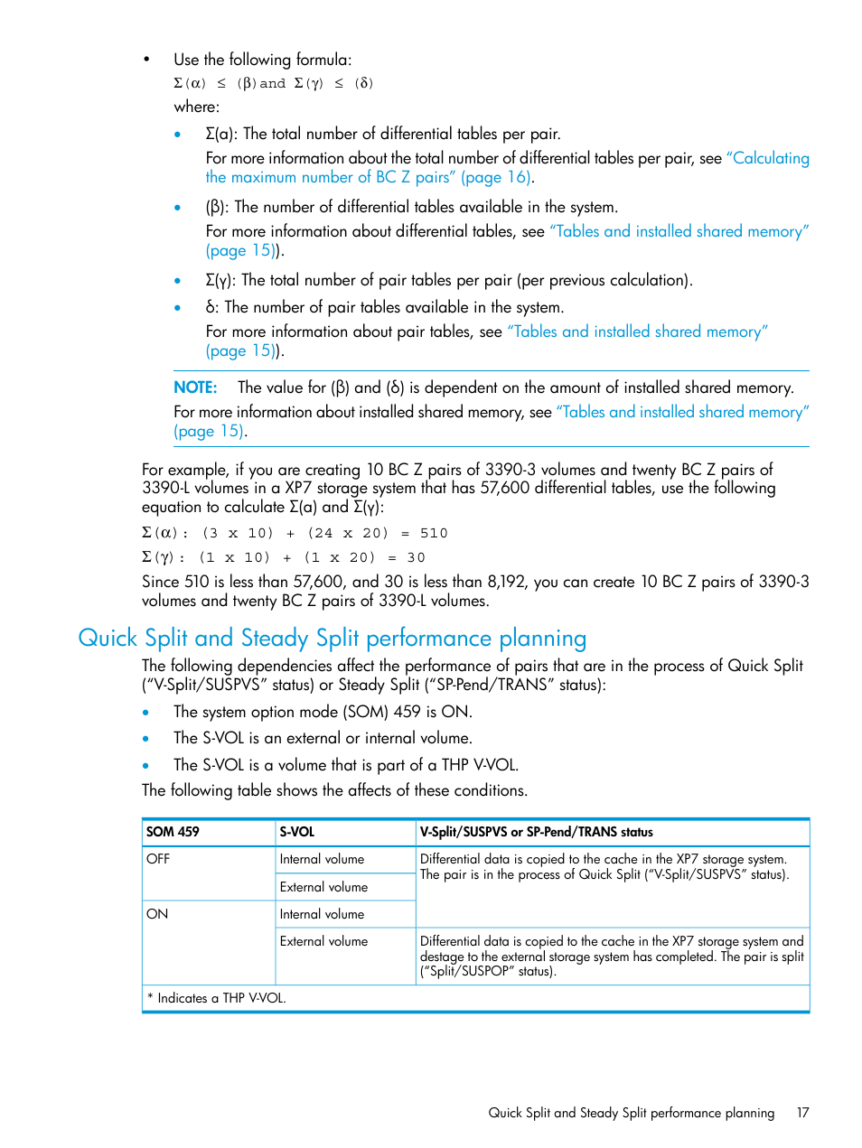 Quick split and steady split performance planning | HP XP Racks User Manual | Page 17 / 153