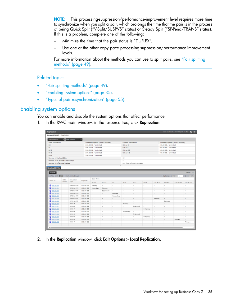 Enabling system options | HP XP Racks User Manual | Page 35 / 153