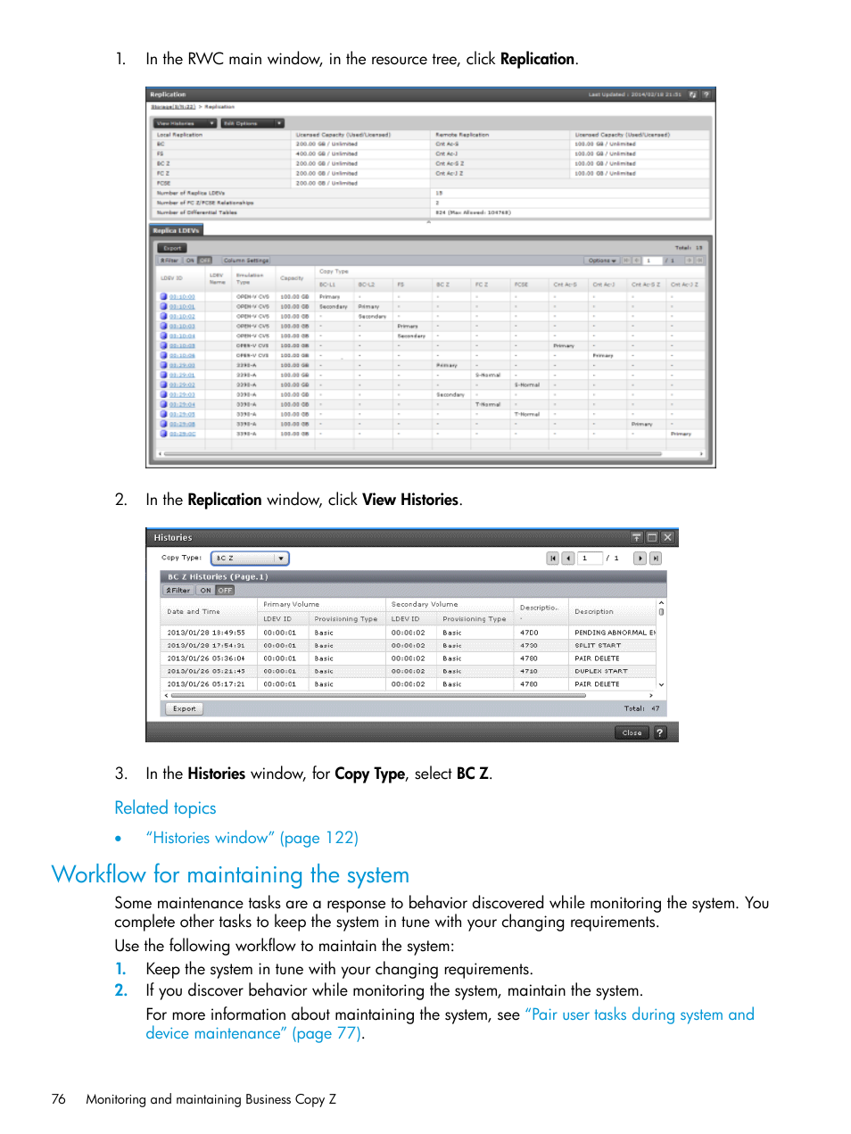 Workflow for maintaining the system | HP XP Racks User Manual | Page 76 / 153