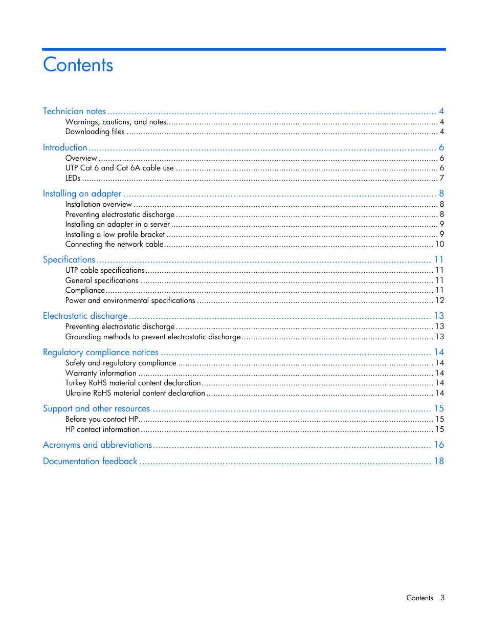 HP Ethernet 10Gb 2-port 561T Adapter User Manual | Page 3 / 18