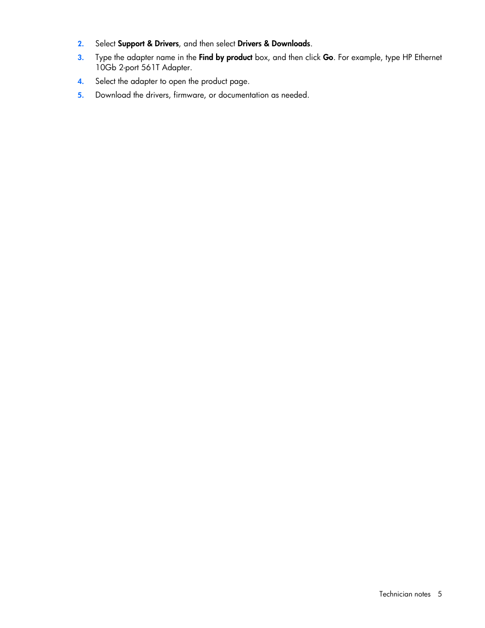 HP Ethernet 10Gb 2-port 561T Adapter User Manual | Page 5 / 18