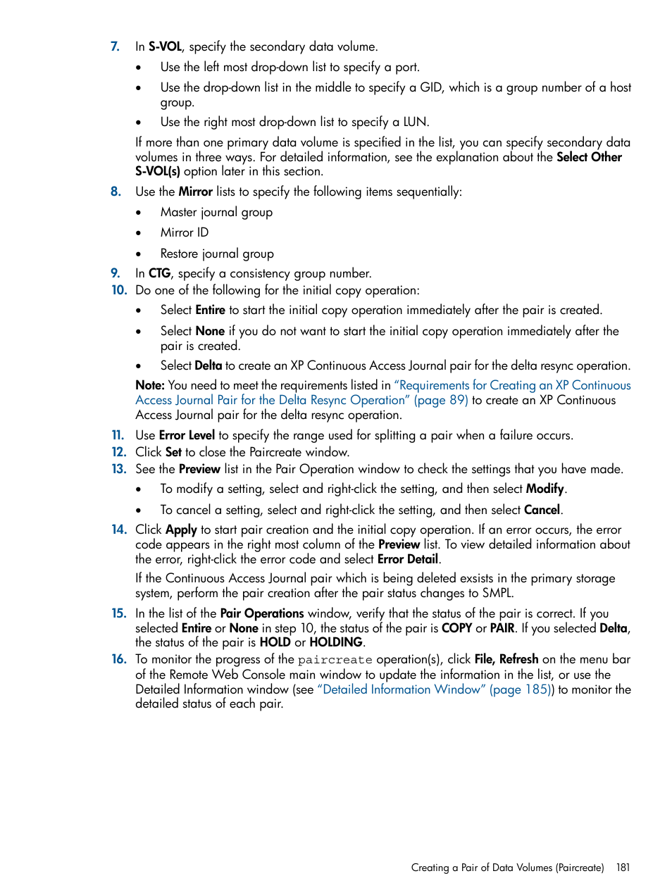 HP XP Continuous Access Software User Manual | Page 181 / 245