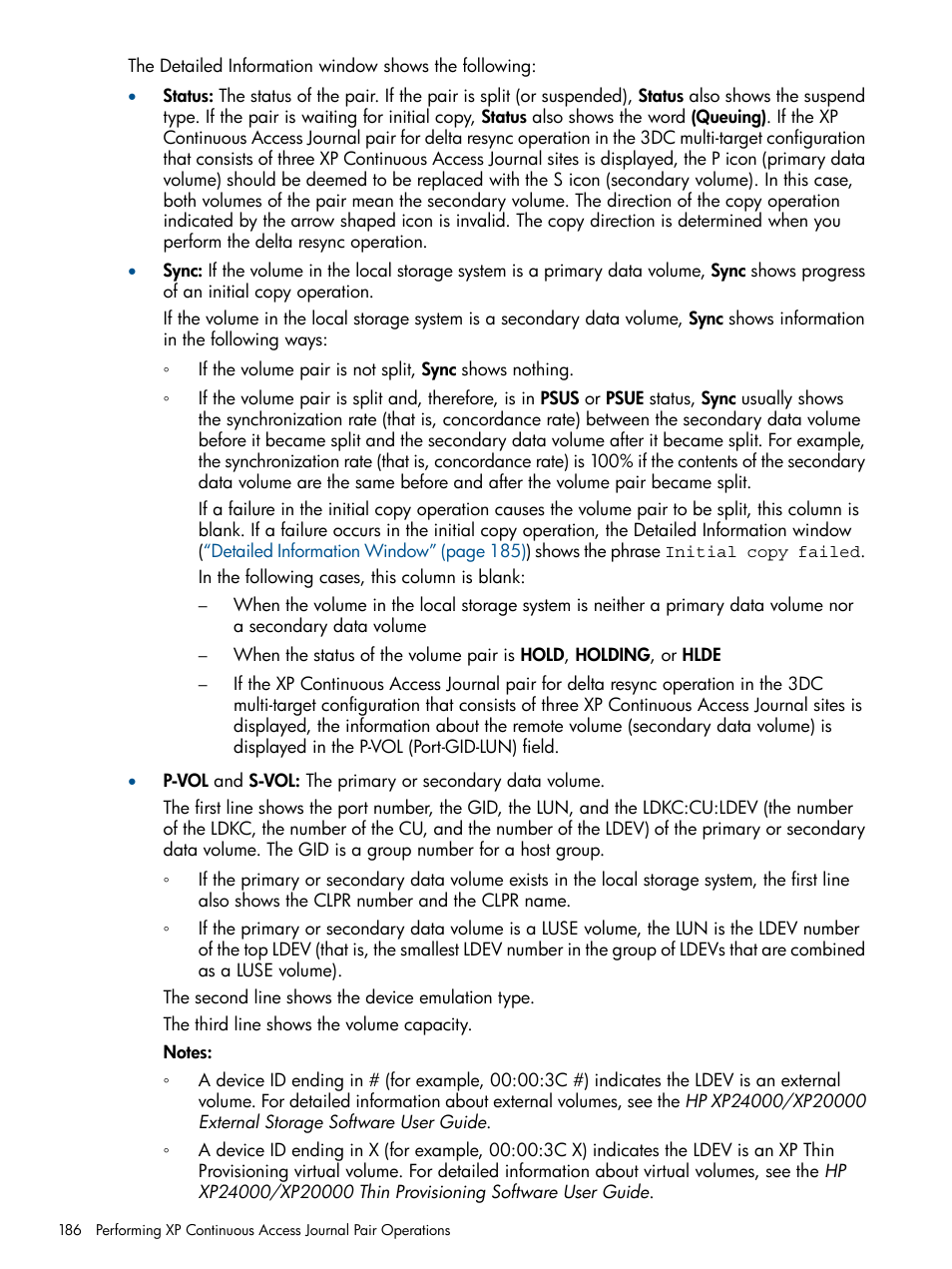 HP XP Continuous Access Software User Manual | Page 186 / 245