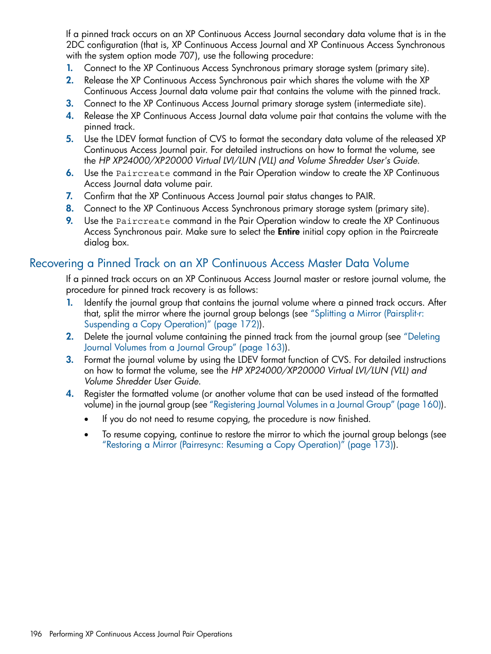 HP XP Continuous Access Software User Manual | Page 196 / 245