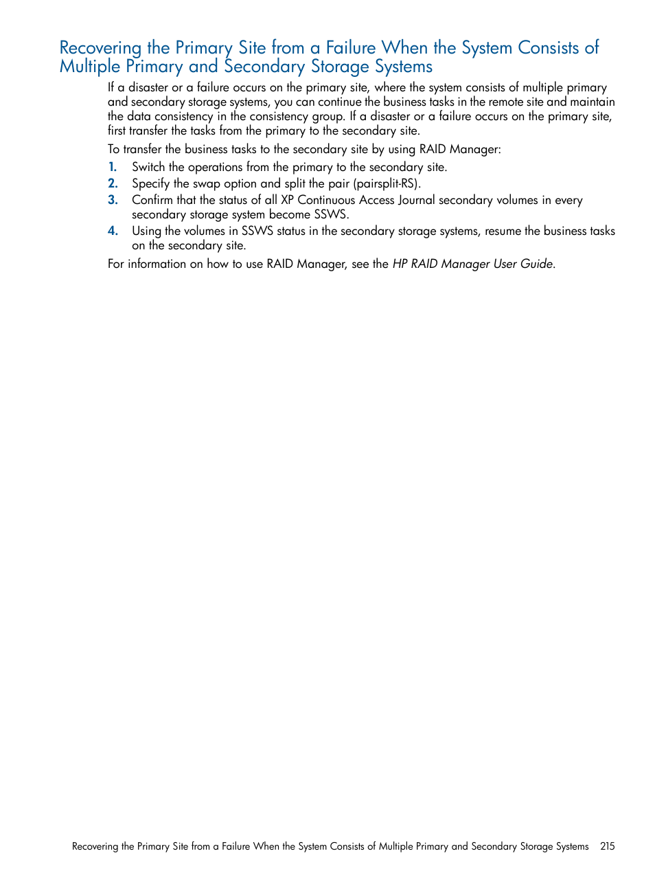 HP XP Continuous Access Software User Manual | Page 215 / 245