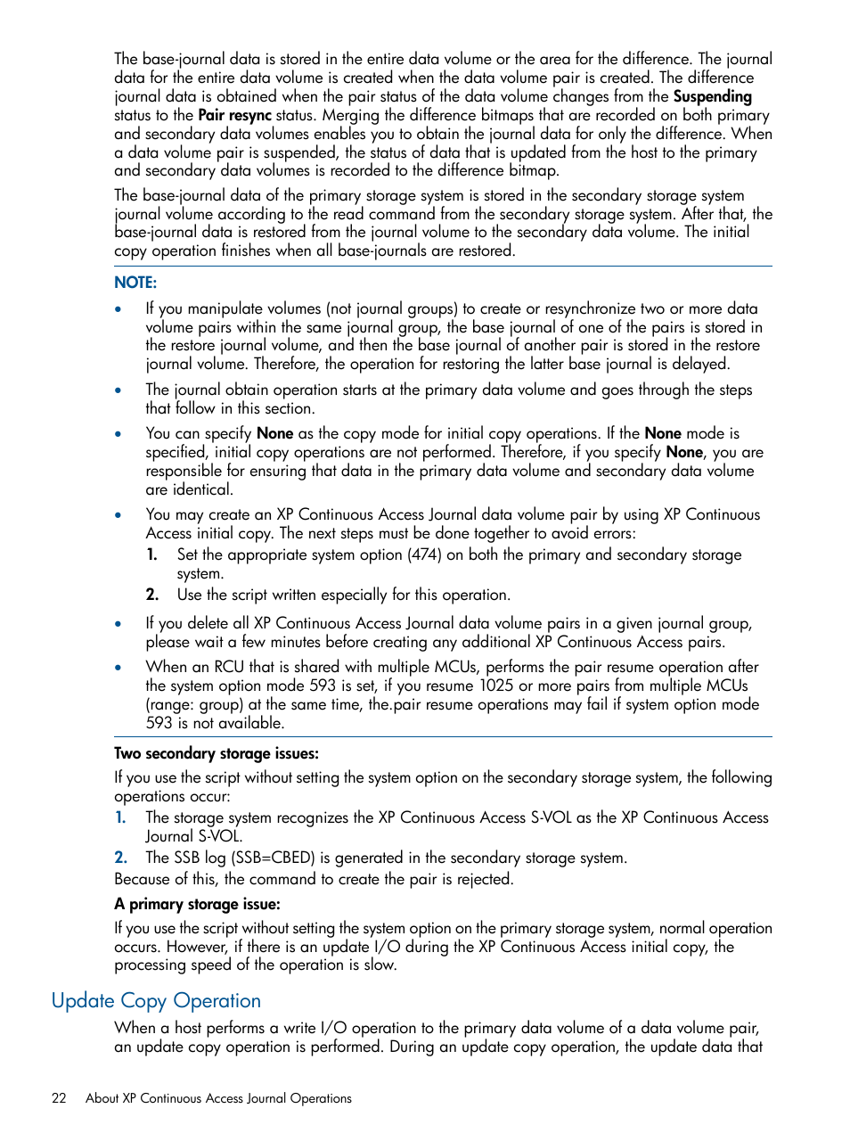 Update copy operation | HP XP Continuous Access Software User Manual | Page 22 / 245