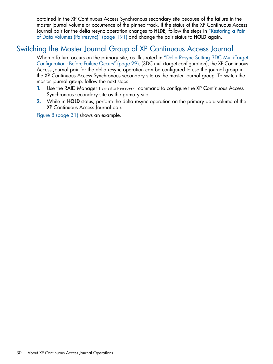 Switching the | HP XP Continuous Access Software User Manual | Page 30 / 245