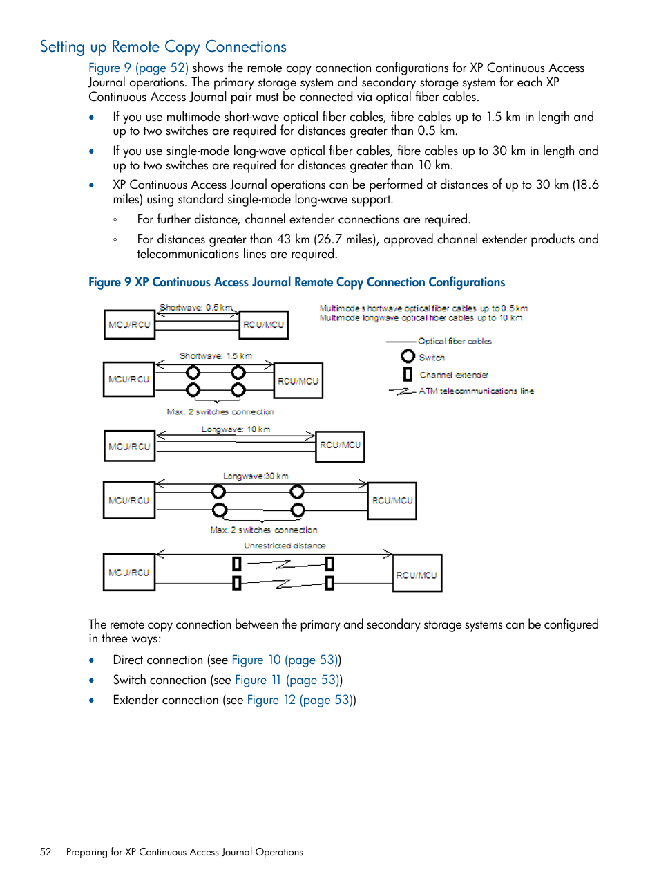 Setting up remote copy connections, Setting up remote copy | HP XP Continuous Access Software User Manual | Page 52 / 245