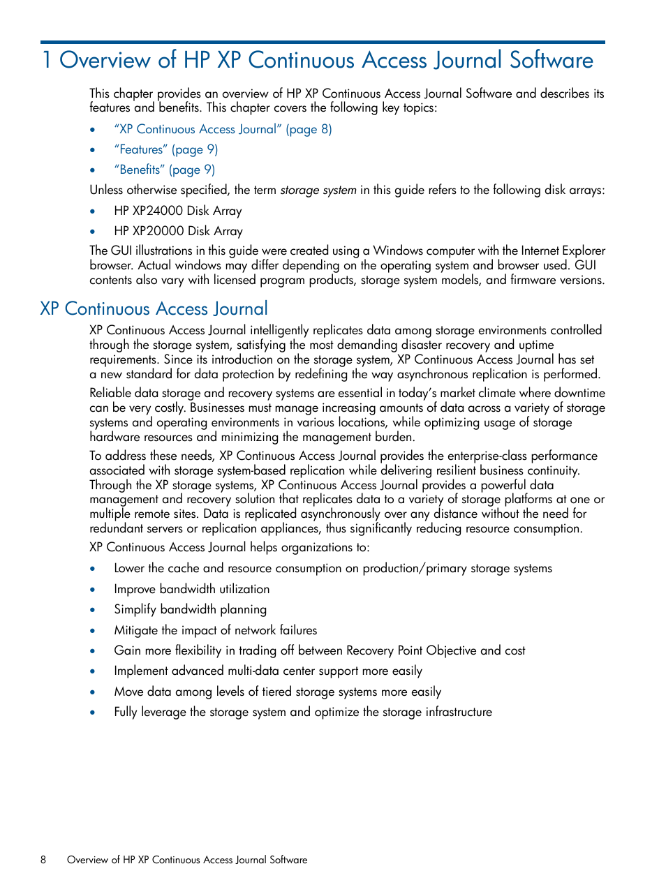 Xp continuous access journal | HP XP Continuous Access Software User Manual | Page 8 / 245