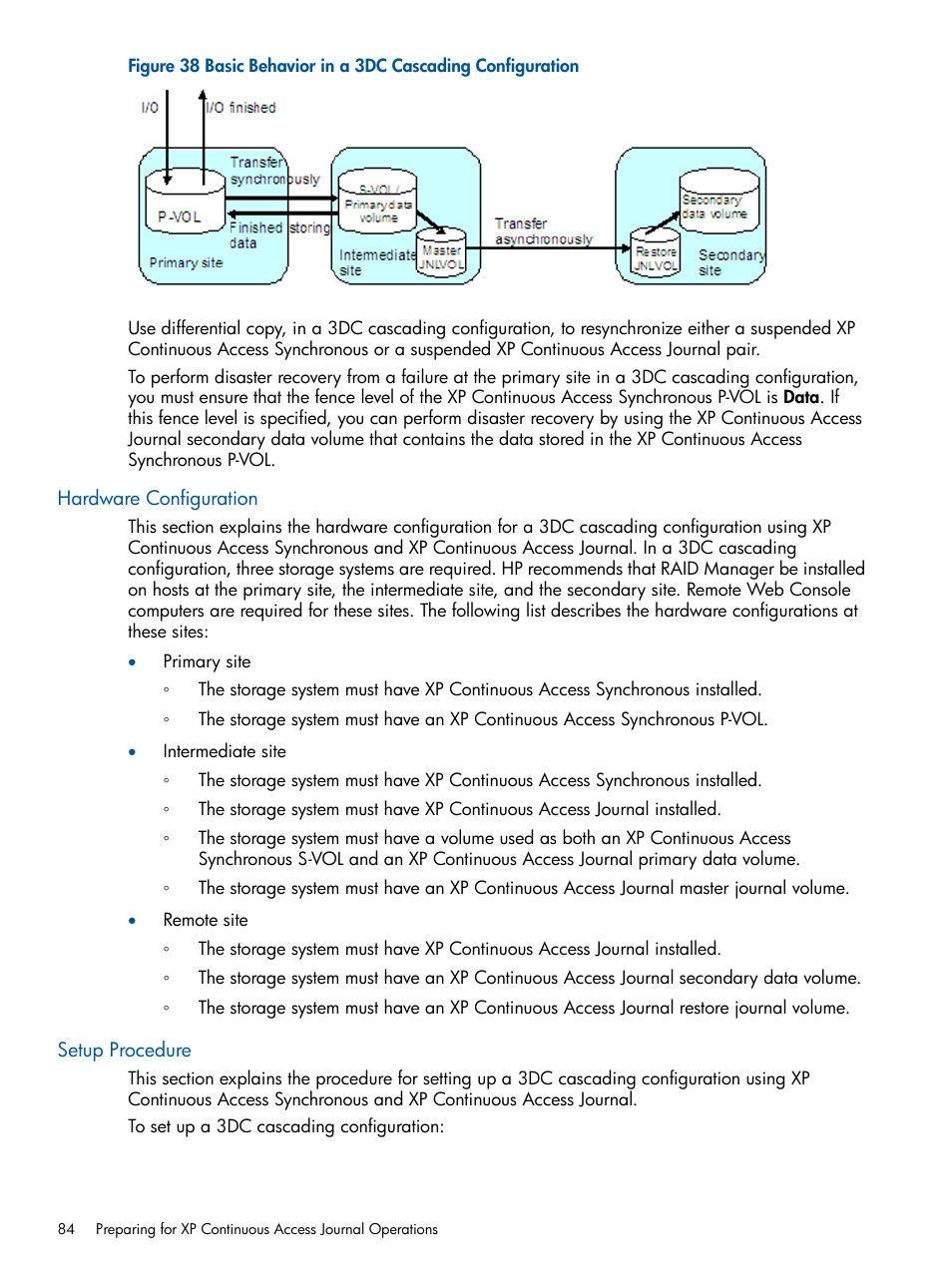 Hardware configuration, Setup procedure, Hardware configuration setup procedure | HP XP Continuous Access Software User Manual | Page 84 / 245