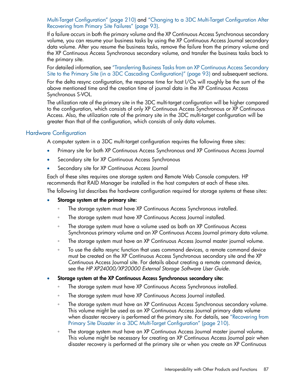 Hardware configuration | HP XP Continuous Access Software User Manual | Page 87 / 245
