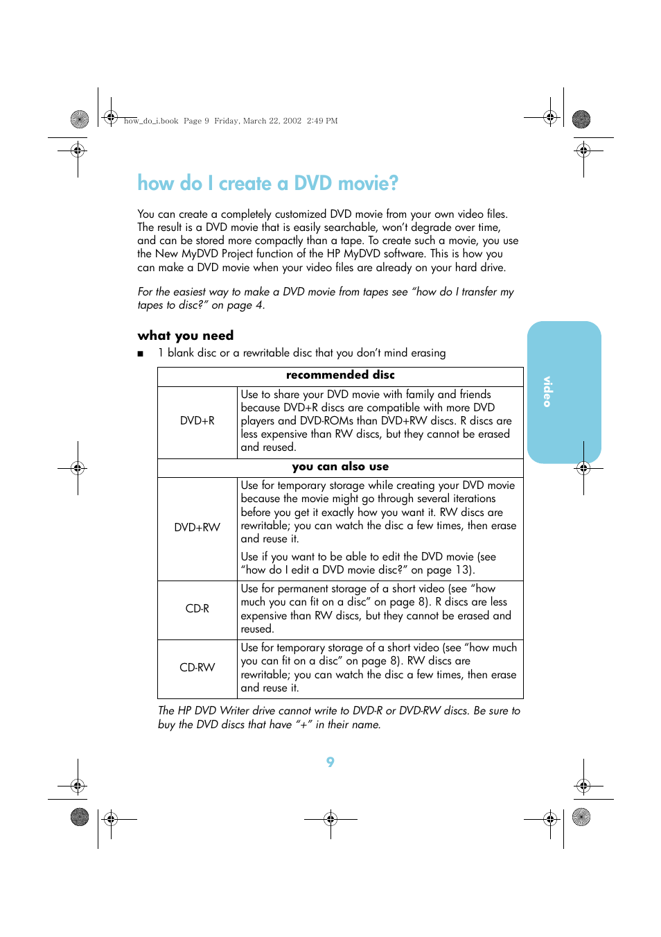 How do i create a dvd movie | HP DVD-Writer dvd200i User Manual | Page 12 / 33