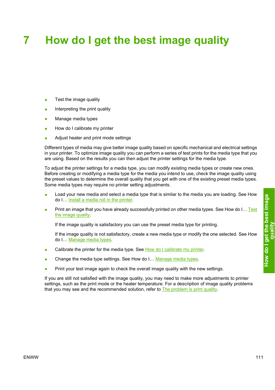 7how do i get the best image quality | HP Designjet 8000 Printer series User Manual | Page 121 / 230