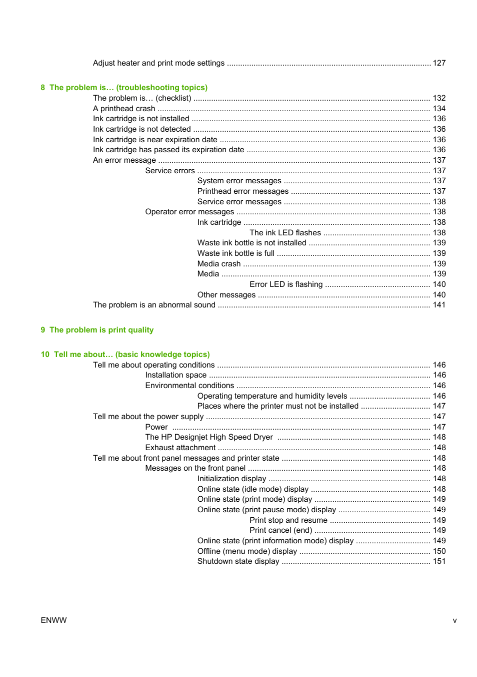 HP Designjet 8000 Printer series User Manual | Page 5 / 230