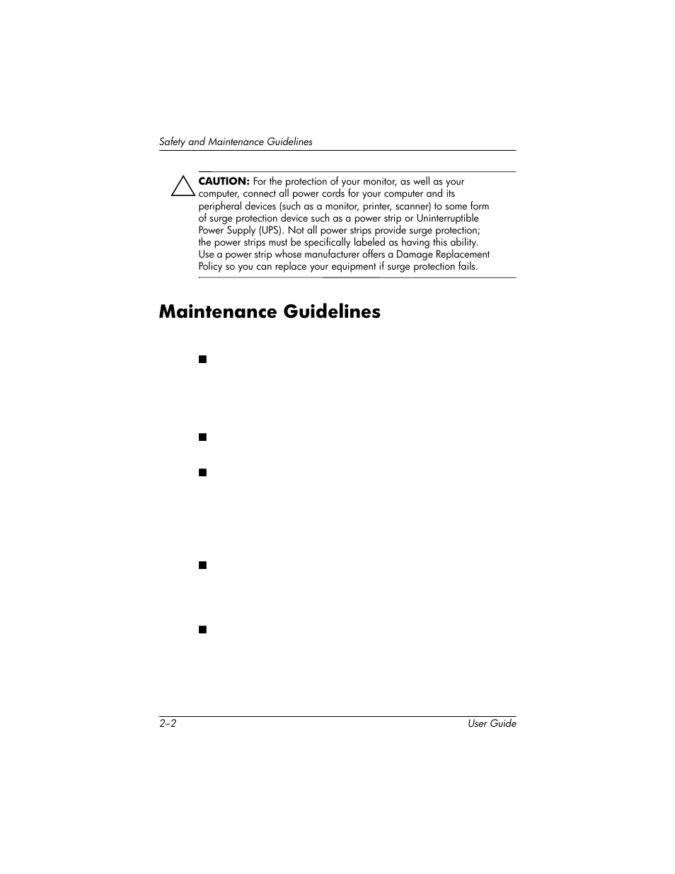 Maintenance guidelines, Maintenance guidelines –2 | HP LP2465 24-inch Widescreen LCD Monitor User Manual | Page 10 / 76