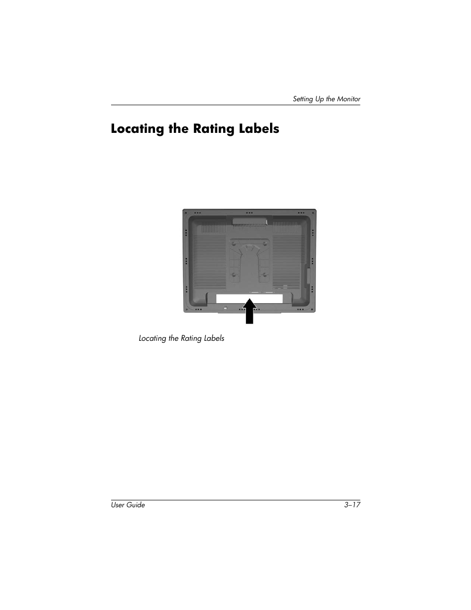 Locating the rating labels, Locating the rating labels –17 | HP LP2465 24-inch Widescreen LCD Monitor User Manual | Page 29 / 76