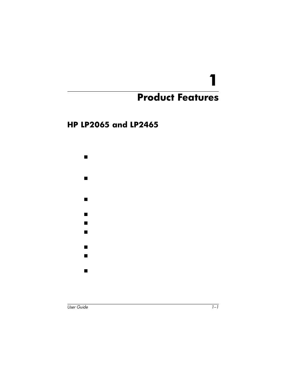 HP LP2465 24-inch Widescreen LCD Monitor User Manual | Page 7 / 76