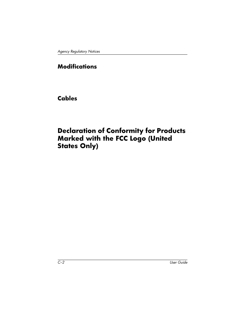 Modifications, Cables | HP LP2465 24-inch Widescreen LCD Monitor User Manual | Page 70 / 76