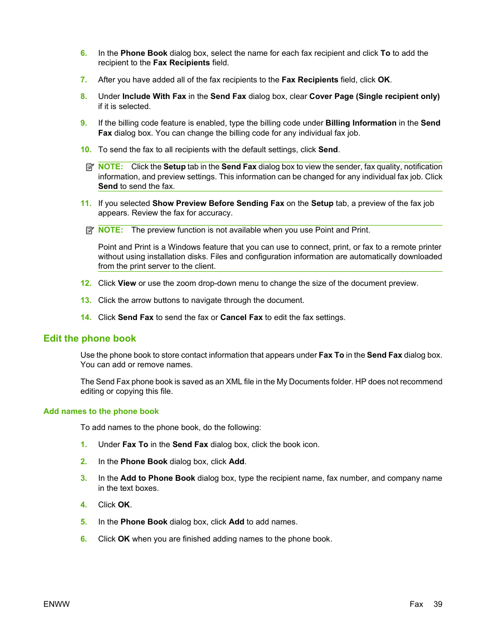 Edit the phone book, Add names to the phone book | HP CM8000 Color Multifunction Printer series User Manual | Page 47 / 104