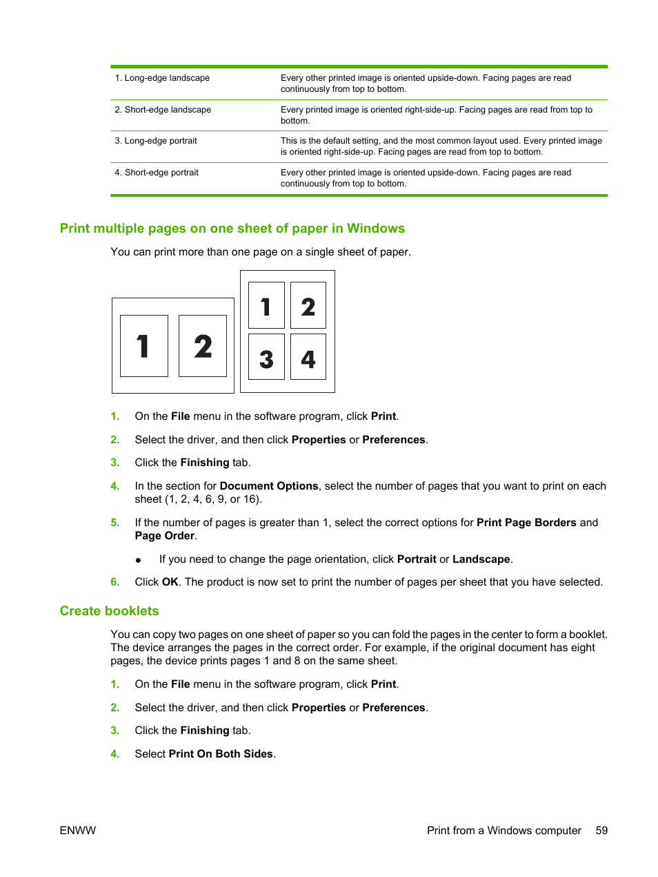 Create booklets | HP CM8000 Color Multifunction Printer series User Manual | Page 67 / 104