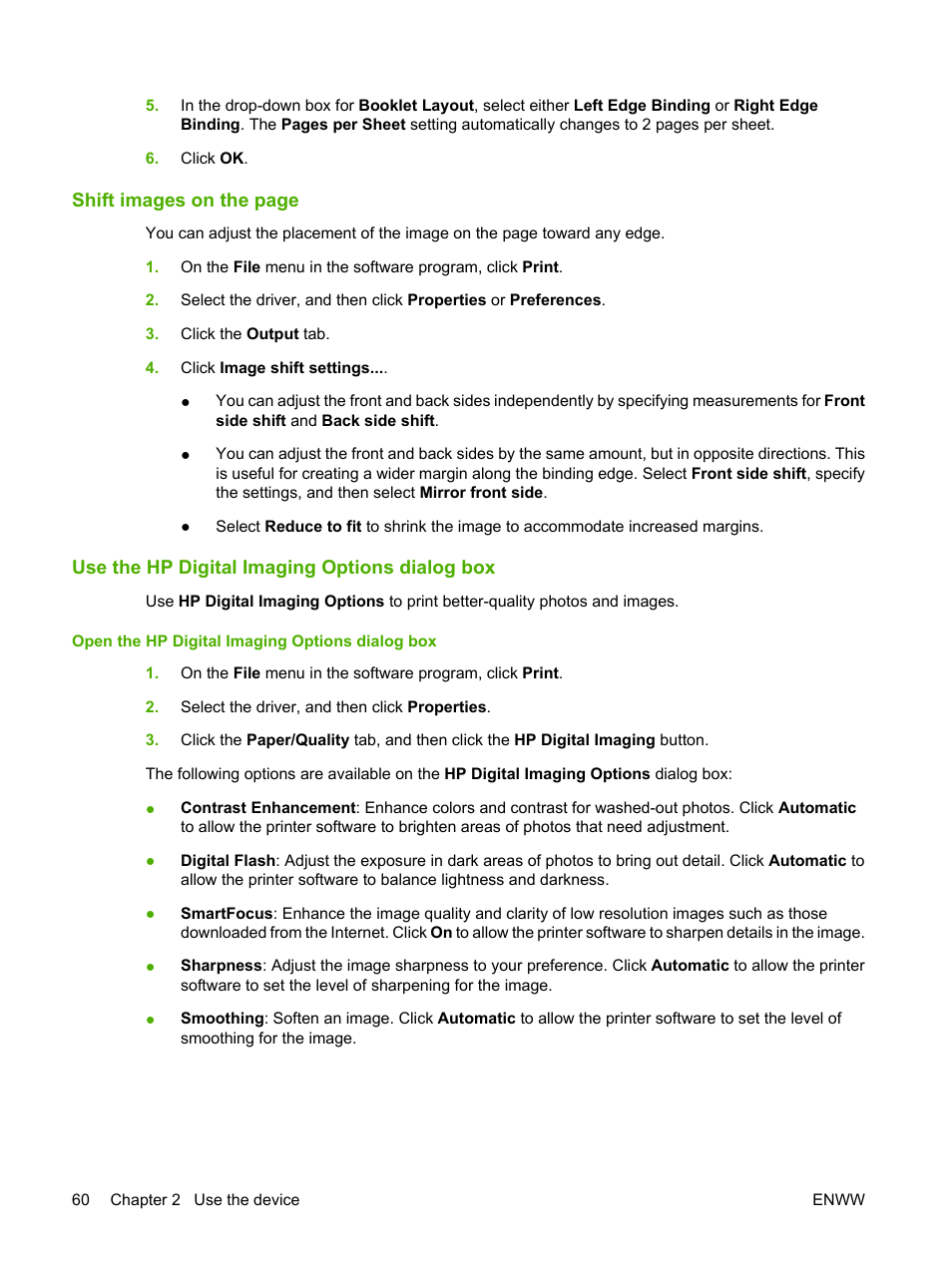 Use the hp digital imaging options dialog box | HP CM8000 Color Multifunction Printer series User Manual | Page 68 / 104