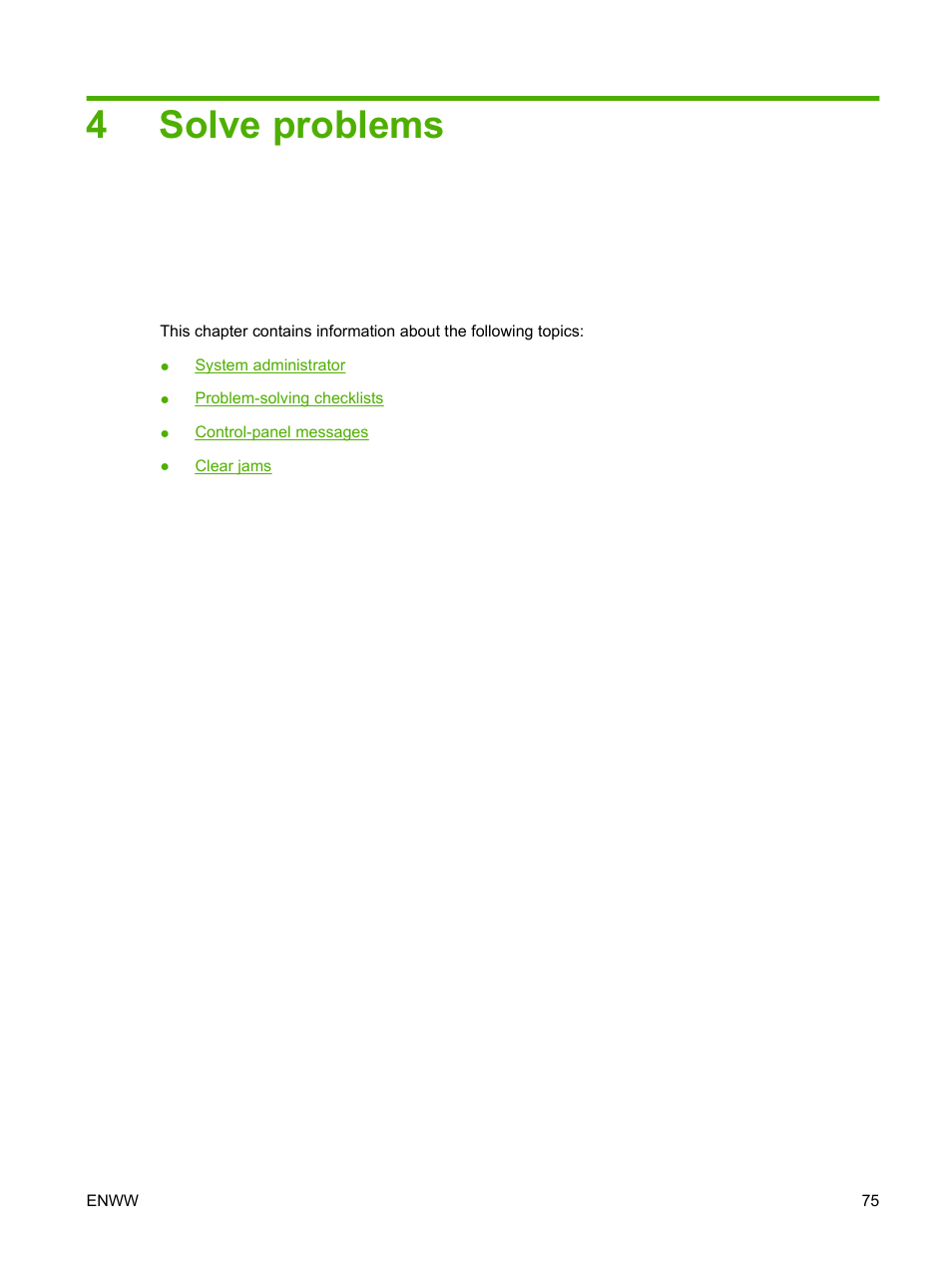 Solve problems, 4 solve problems, 4solve problems | HP CM8000 Color Multifunction Printer series User Manual | Page 83 / 104