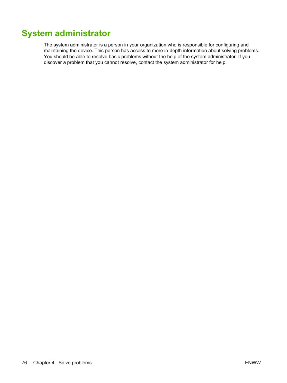 System administrator | HP CM8000 Color Multifunction Printer series User Manual | Page 84 / 104