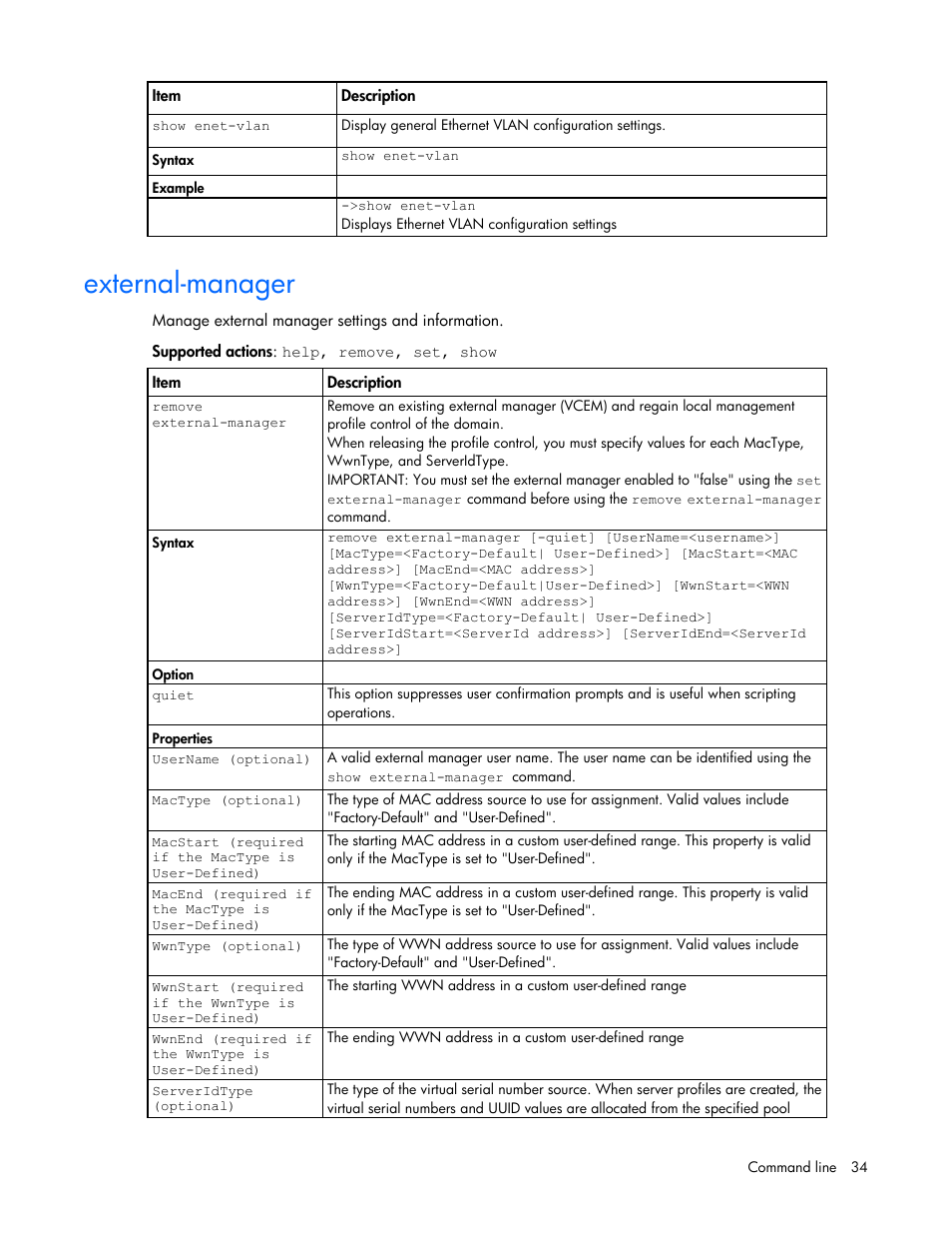 External-manager | HP Virtual Connect FlexFabric 10Gb24-port Module for c-Class BladeSystem User Manual | Page 34 / 192