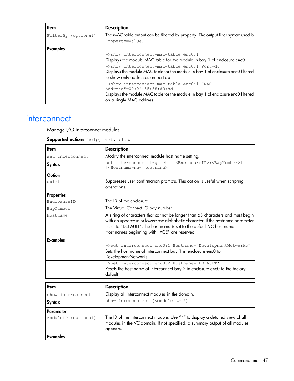 Interconnect | HP Virtual Connect FlexFabric 10Gb24-port Module for c-Class BladeSystem User Manual | Page 47 / 192