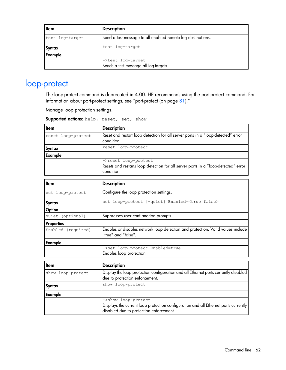 Loop-protect | HP Virtual Connect FlexFabric 10Gb24-port Module for c-Class BladeSystem User Manual | Page 62 / 192