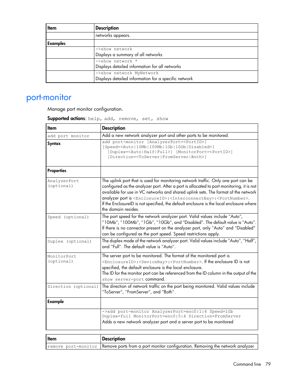 Port-monitor | HP Virtual Connect FlexFabric 10Gb24-port Module for c-Class BladeSystem User Manual | Page 79 / 192