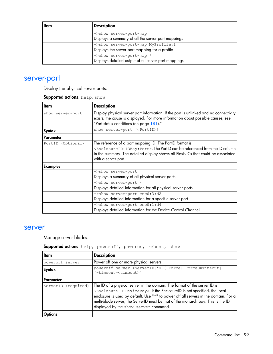 Server-port, Server | HP Virtual Connect FlexFabric 10Gb24-port Module for c-Class BladeSystem User Manual | Page 99 / 192