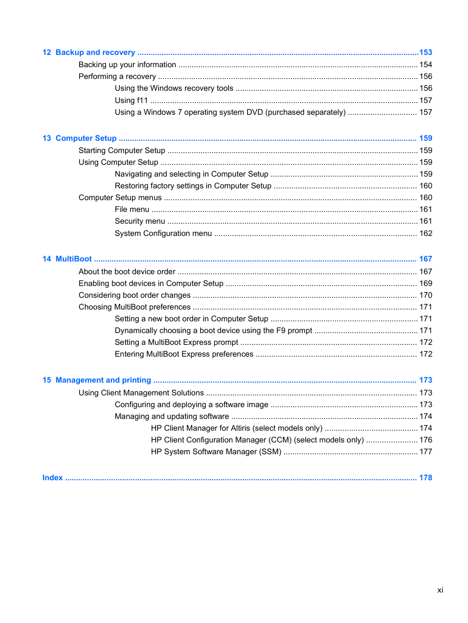 HP ProBook 4321s Notebook-PC User Manual | Page 11 / 196