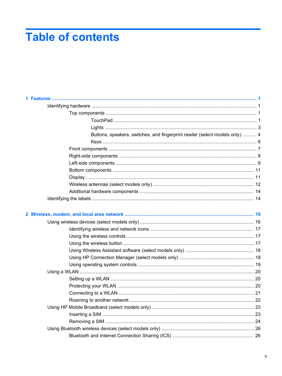 HP ProBook 4321s Notebook-PC User Manual | Page 5 / 196
