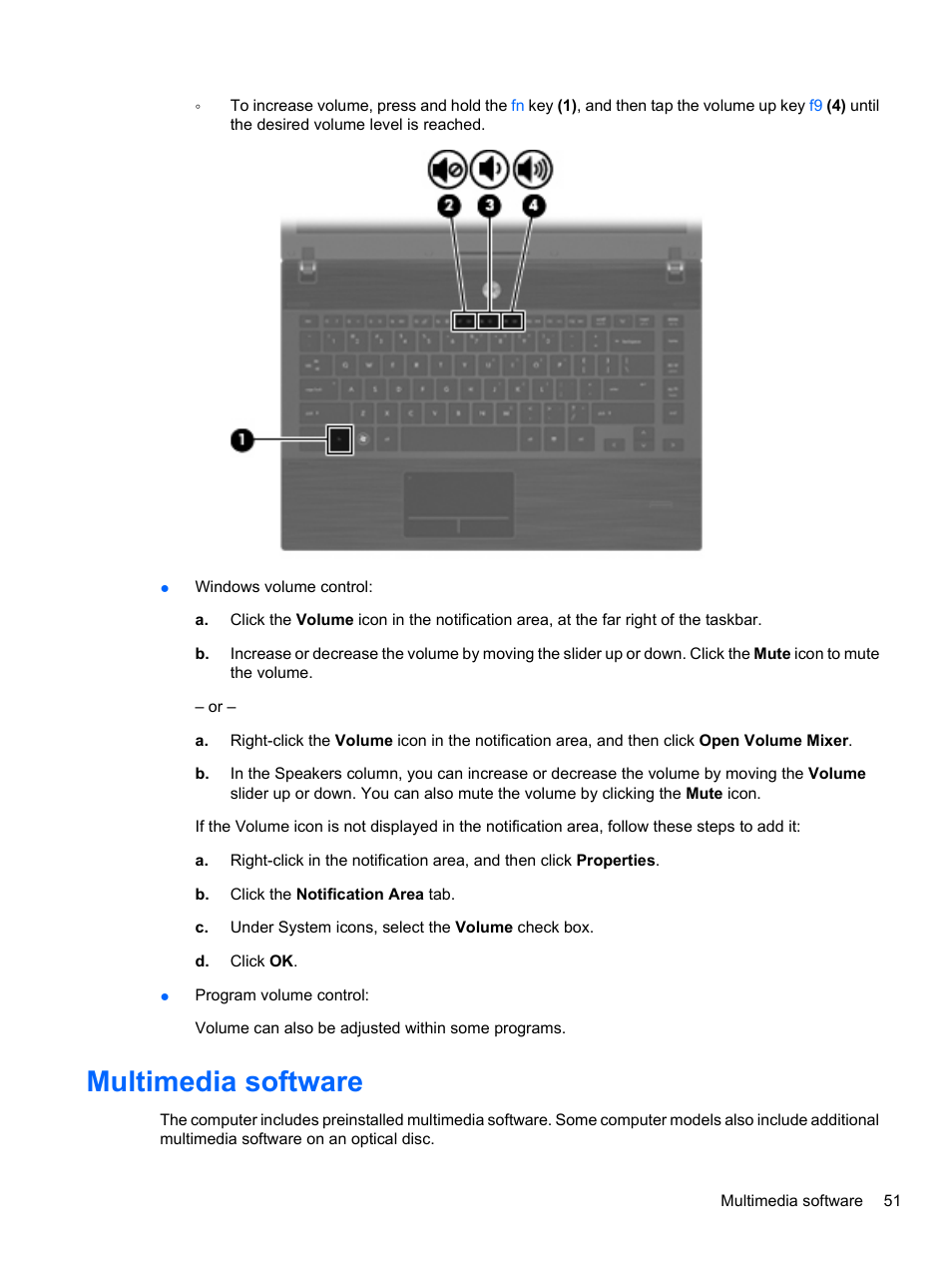 Multimedia software | HP ProBook 4321s Notebook-PC User Manual | Page 63 / 196