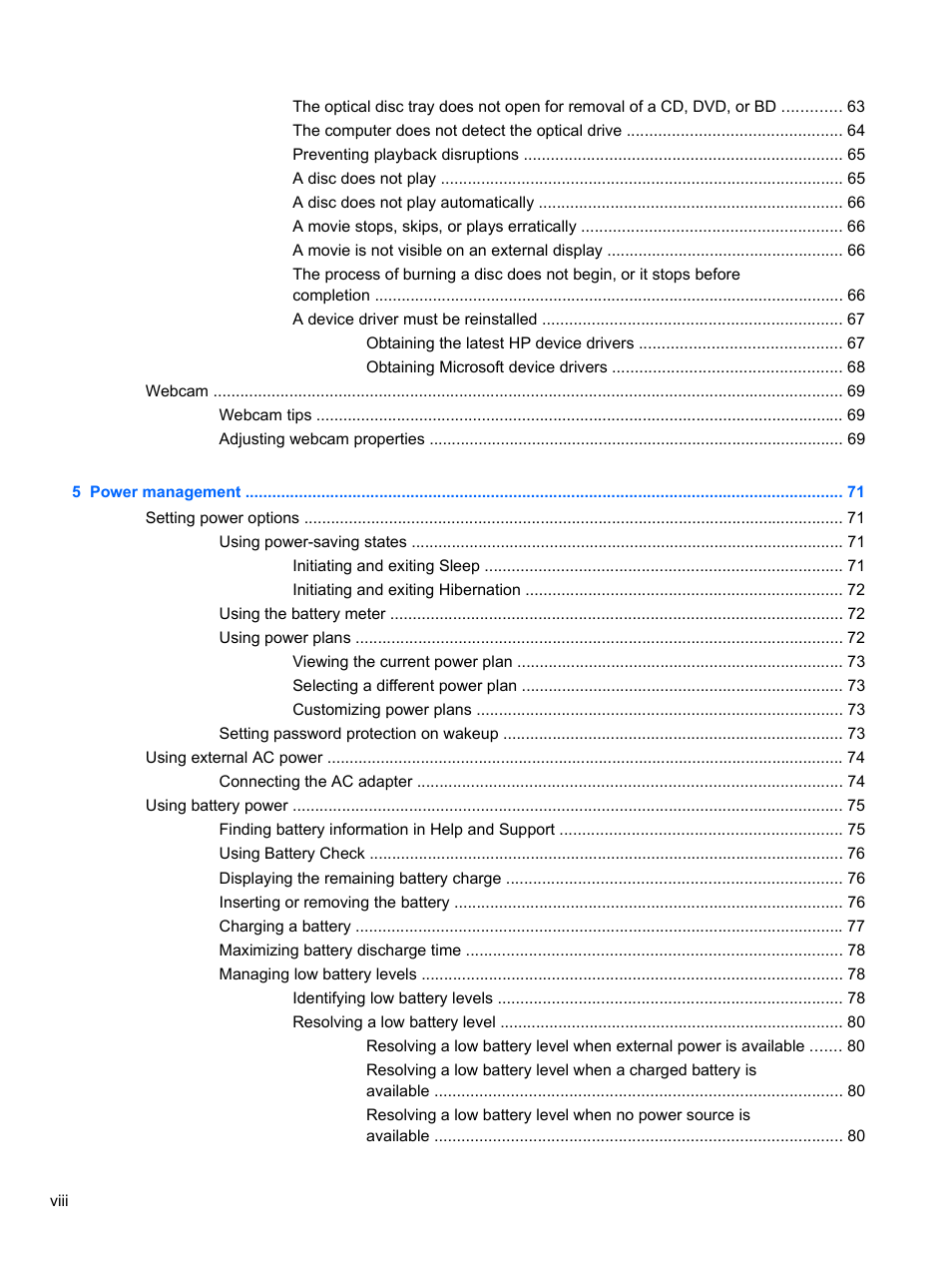 HP ProBook 4321s Notebook-PC User Manual | Page 8 / 196