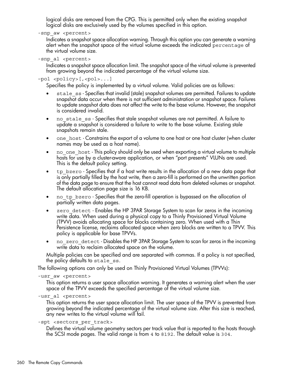 HP 3PAR Operating System Software User Manual | Page 260 / 292