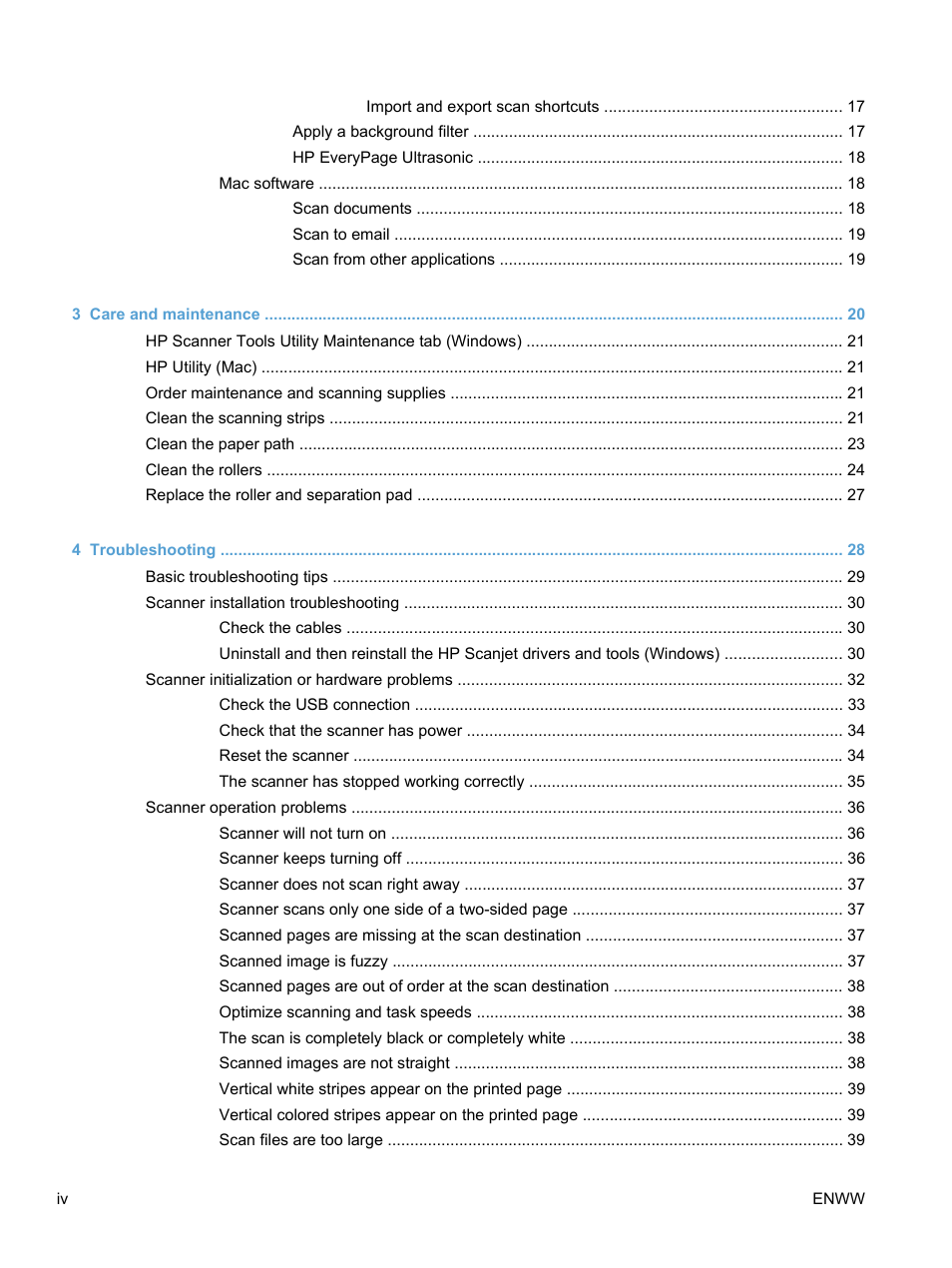 HP Scanjet Pro 3000 s2 Sheet-feed Scanner User Manual | Page 4 / 60