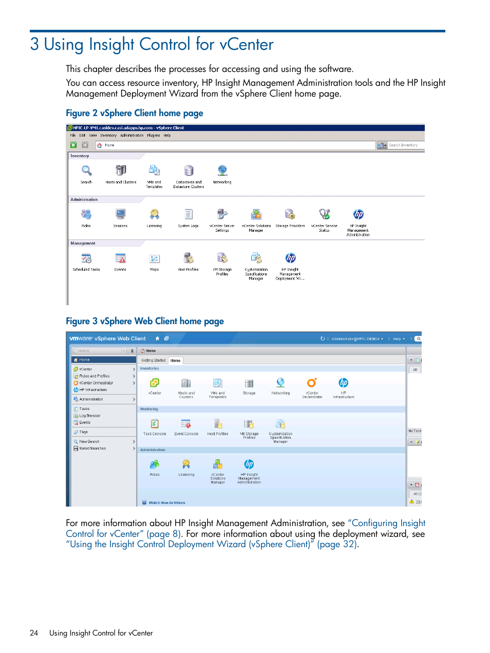 3 using insight control for vcenter | HP OneView for VMware vCenter User Manual | Page 24 / 113