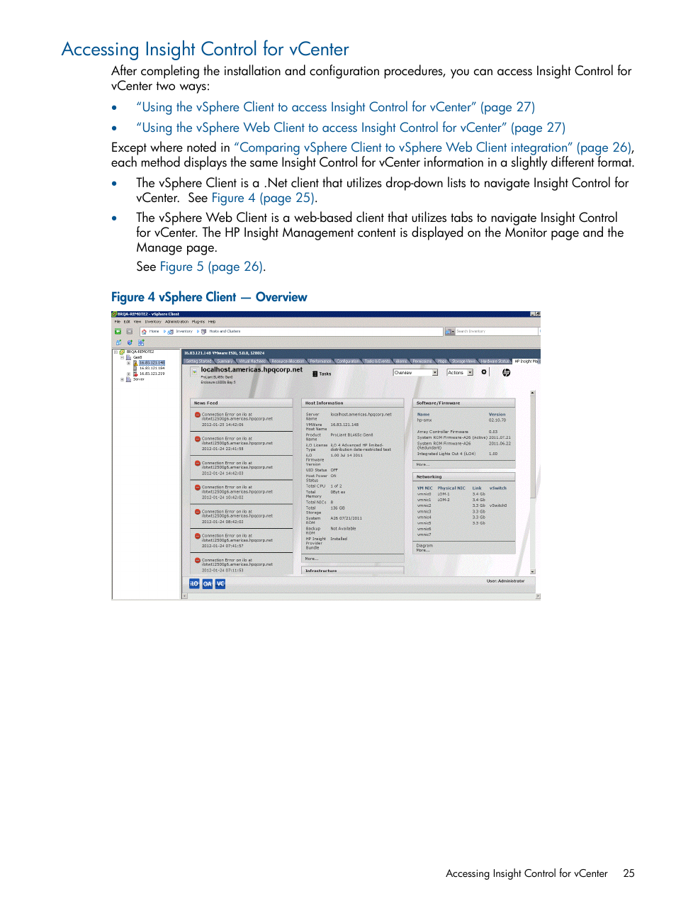 Accessing insight control for vcenter | HP OneView for VMware vCenter User Manual | Page 25 / 113