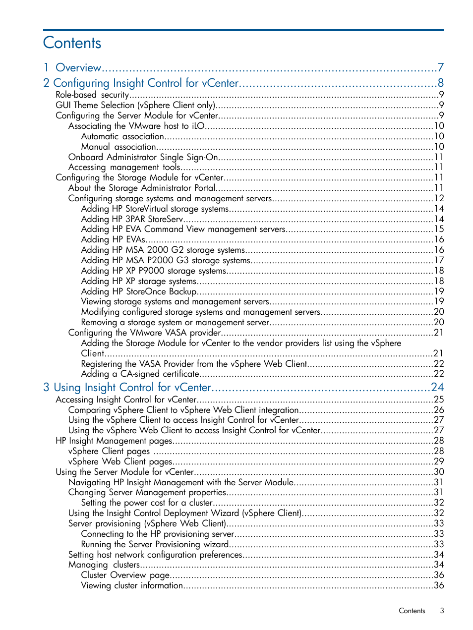 HP OneView for VMware vCenter User Manual | Page 3 / 113