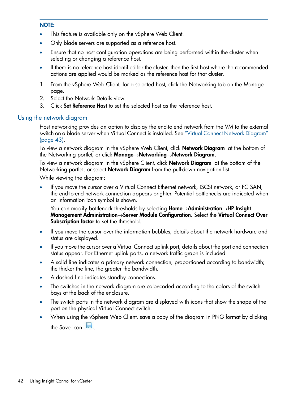 Using the network diagram | HP OneView for VMware vCenter User Manual | Page 42 / 113